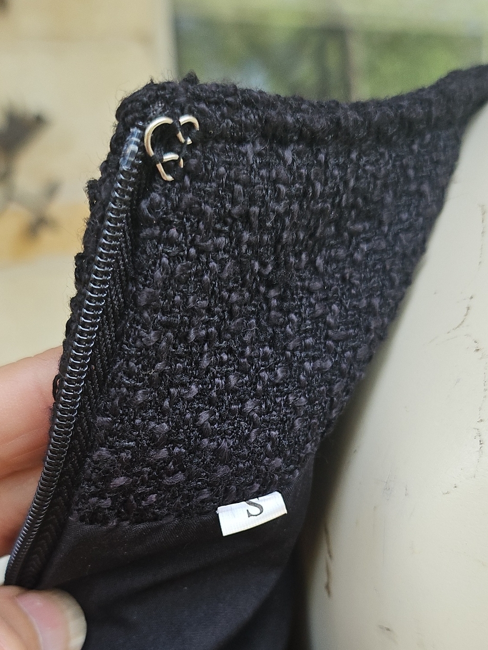 Tuckernuck Style Black Tweed Jackie Mini Dress Gold Lion Head Buttons Small - Picture 8 of 10